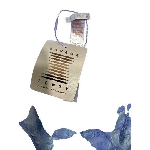 Savage X Fenty Undie, Curvy Printed Lace Brazilian, Purple Rain Tie Dye Print 2X - Picture 2 of 6